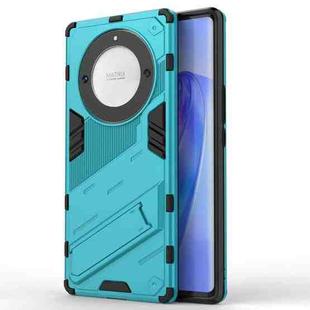 For Honor X9a/X40 5G/Magic5 Lite Punk Armor PC + TPU Phone Case with Holder(Blue)