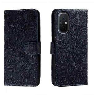 For Xiaomi Redmi 12C Lace Flower Embossing Flip Leather Phone Case(Dark Blue)
