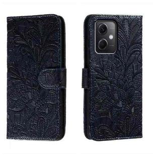 For Xiaomi Redmi Note 12 5G Global Lace Flower Embossing Flip Leather Phone Case(Dark Blue)