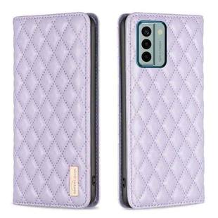 For Nokia G22 Diamond Lattice Magnetic Leather Flip Phone Case(Purple)