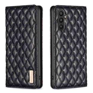 For Samsung Galaxy A24 4G Diamond Lattice Magnetic Leather Flip Phone Case(Black)