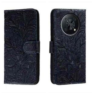 For Huawei Enjoy 50 Pro Lace Flower Embossing Flip Leather Phone Case(Dark Blue)