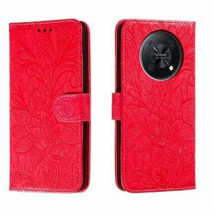 For Huawei Enjoy 50 Pro Lace Flower Embossing Flip Leather Phone Case(Red)