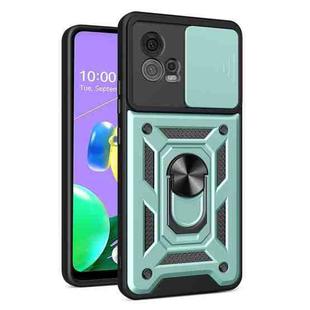 For Motorola Moto G72 Sliding Camera Cover Design TPU+PC Phone Case(Green)