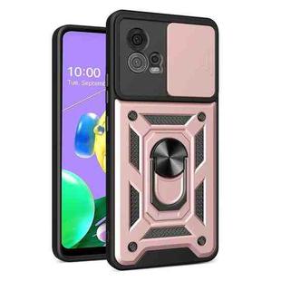 For Motorola Moto G72 Sliding Camera Cover Design TPU+PC Phone Case(Rose Gold)