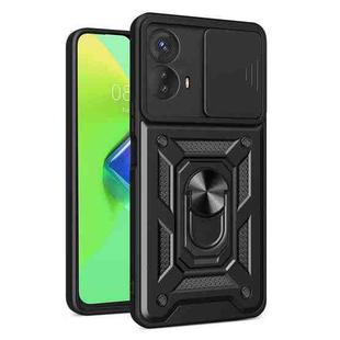 For Motorola Moto G73 5G Sliding Camera Cover Design TPU+PC Phone Case(Black)