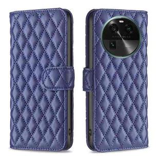 For OPPO Find X6 5G Diamond Lattice Wallet Leather Flip Phone Case(Blue)