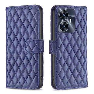For Realme C55 Diamond Lattice Wallet Leather Flip Phone Case(Blue)