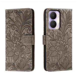 For Honor Play 40 Plus Lace Flower Embossing Flip Leather Phone Case(Grey)