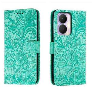 For Honor Play 40 Plus Lace Flower Embossing Flip Leather Phone Case(Green)