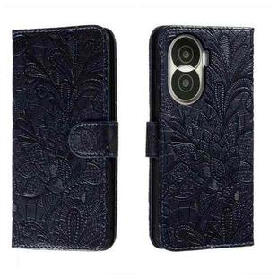 For Honor X40i Lace Flower Embossing Flip Leather Phone Case(Dark Blue)