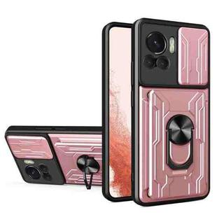 For Motorola Edge 30 Ultra 5G / Moto X30 Pro Sliding Camshield TPU+PC Phone Case with Card Slot(Rose Gold)