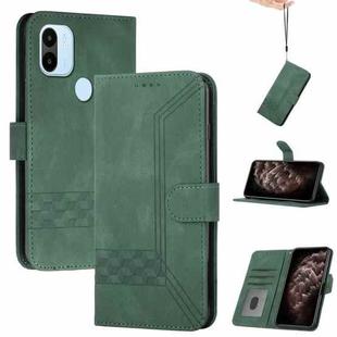 For Xiaomi Redmi A1+ Cubic Skin Feel Flip Leather Phone Case(Green)