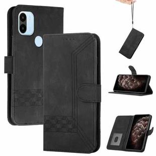 For Xiaomi Redmi A1+ Cubic Skin Feel Flip Leather Phone Case(Black)