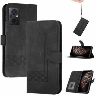 For Xiaomi Poco M5 5G Cubic Skin Feel Flip Leather Phone Case(Black)