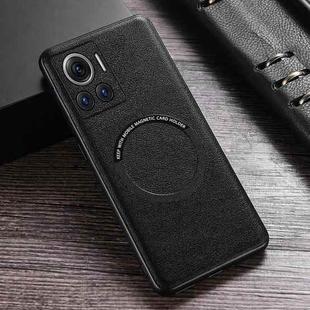 For Motorola Moto X30 Pro Cloth Texture PU MagSafe Magnetic Phone Case(Black)