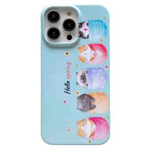 For iPhone 14 Pro Pattern PC Shockproof Protective Phone Case(Cat)