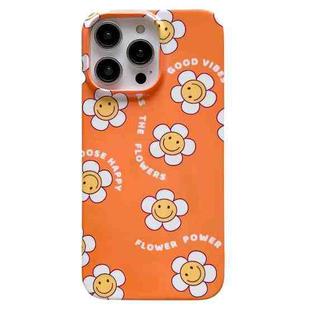 For iPhone 14 Pro Pattern PC Shockproof Protective Phone Case(Orange Smile)