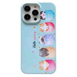 For iPhone 14 Pattern PC Shockproof Protective Phone Case(Cat)