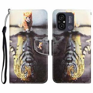 For Xiaomi Redmi 12C Colored Drawing Leather Phone Case(Tiger)