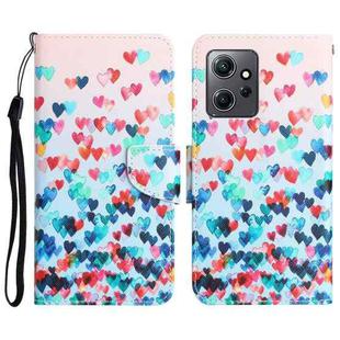 For Xiaomi Redmi Note 12 4G Global Colored Drawing Leather Phone Case(Heart)
