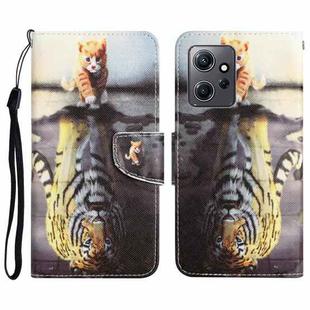 For Xiaomi Redmi Note 12 4G Global Colored Drawing Leather Phone Case(Tiger)