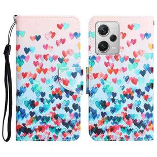 For Xiaomi Redmi Note 12 Pro 5G/Poco X5 Pro Colored Drawing Leather Phone Case(Heart)