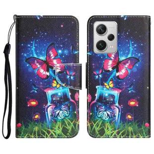 For Xiaomi Redmi Note 12 Pro 5G/Poco X5 Pro Colored Drawing Leather Phone Case(Bottle Butterfly)