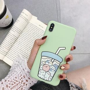 For  iPhone XS Max TPU Matte Mobile Phone Case(Frosted Green Animal Milk Tea)