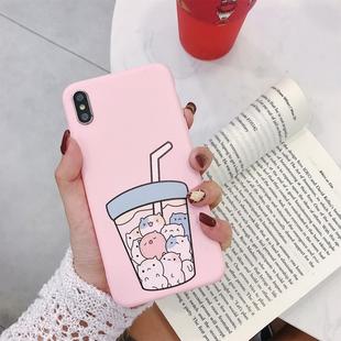 For  iPhone XS Max TPU Matte Mobile Phone Case(Animal Milk Tea With Frosted Powder)