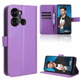 For Itel P40 Diamond Texture Leather Phone Case(Purple)