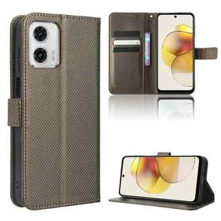 For Motorola Moto G73 5G Diamond Texture Leather Phone Case(Brown)