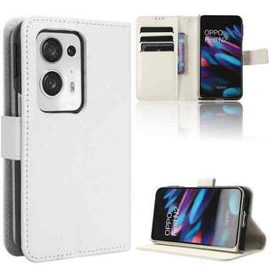 For OPPO Find N2 Diamond Texture Leather Phone Case(White)