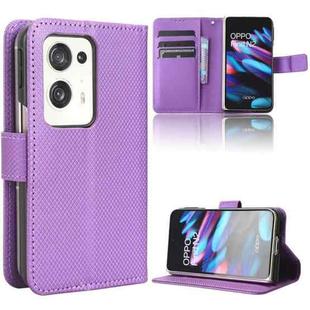 For OPPO Find N2 Diamond Texture Leather Phone Case(Purple)