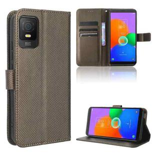 For TCL 403 Diamond Texture Leather Phone Case(Brown)