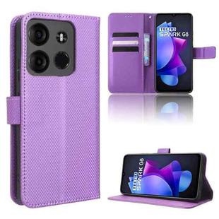 For Tecno Spark Go 2023 Diamond Texture Leather Phone Case(Purple)