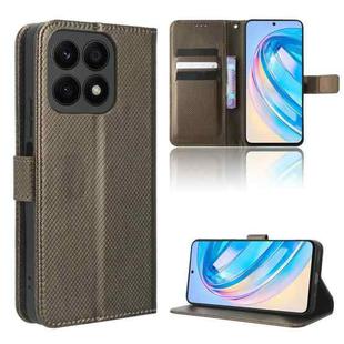 For Honor X8a Diamond Texture Leather Phone Case(Brown)