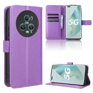 For Honor Magic5 Pro Diamond Texture Leather Phone Case(Purple)