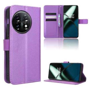 For OnePlus 11R / Ace 2 Diamond Texture Leather Phone Case(Purple)
