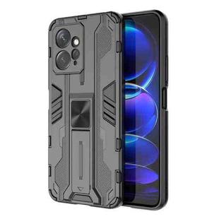 For Xiaomi Redmi Note 12 4G Supersonic PC + TPU Shock-proof Phone Case with Holder(Black)