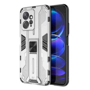 For Xiaomi Redmi Note 12 4G Supersonic PC + TPU Shock-proof Phone Case with Holder(Silver)