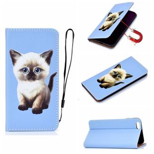 For iPhone 6 Plus 3D Painting Horizontal Flip Leather Case with Holder & Card Slot & Wallet & Lanyard(Cat)