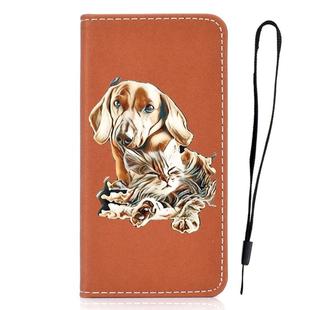 For iPhone 11 3D Painting Horizontal Flip Leather Case with Holder & Card Slot & Wallet & Lanyard(Dog)