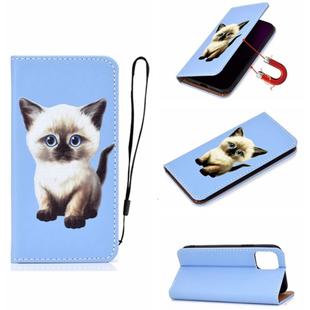 For iPhone 11 Pro 3D Painting Horizontal Flip Leather Case with Holder & Card Slot & Wallet & Lanyard(Cat)