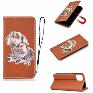 For iPhone 11 Pro 3D Painting Horizontal Flip Leather Case with Holder & Card Slot & Wallet & Lanyard(Dog)