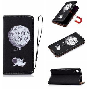 For iPhone XR 3D Painting Horizontal Flip Leather Case with Holder & Card Slot & Wallet & Lanyard(Spaceman)