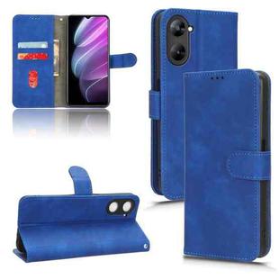 For Realme V30 / V30T Skin Feel Magnetic Flip Leather Phone Case(Blue)