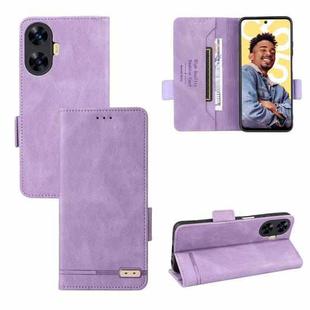 For Realme C55 Magnetic Clasp Leather Phone Case(Purple)
