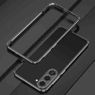 For Samsung Galaxy S23 5G Aurora Series Lens Protector + Metal Frame Phone Case(Black Silver)