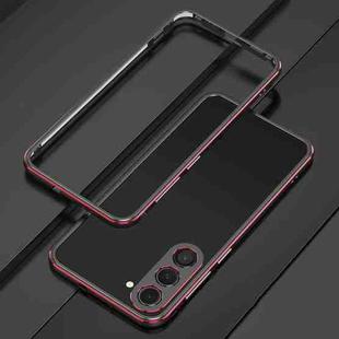 For Samsung Galaxy S23+ 5G Aurora Series Lens Protector + Metal Frame Phone Case(Black Red)